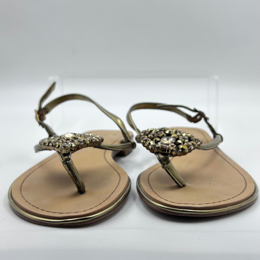 Marc Fisher QMRADY3 Sandals Womens‎ 8.5 Gold Jeweled Embellished Glam Boho Chic - Picture 5 of 9